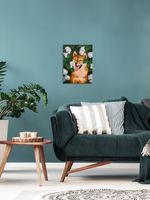 Кристальная (алмазная) мозаика Фрея ALPD-184, на подрамнике, Пес в цветах, 30х40 см