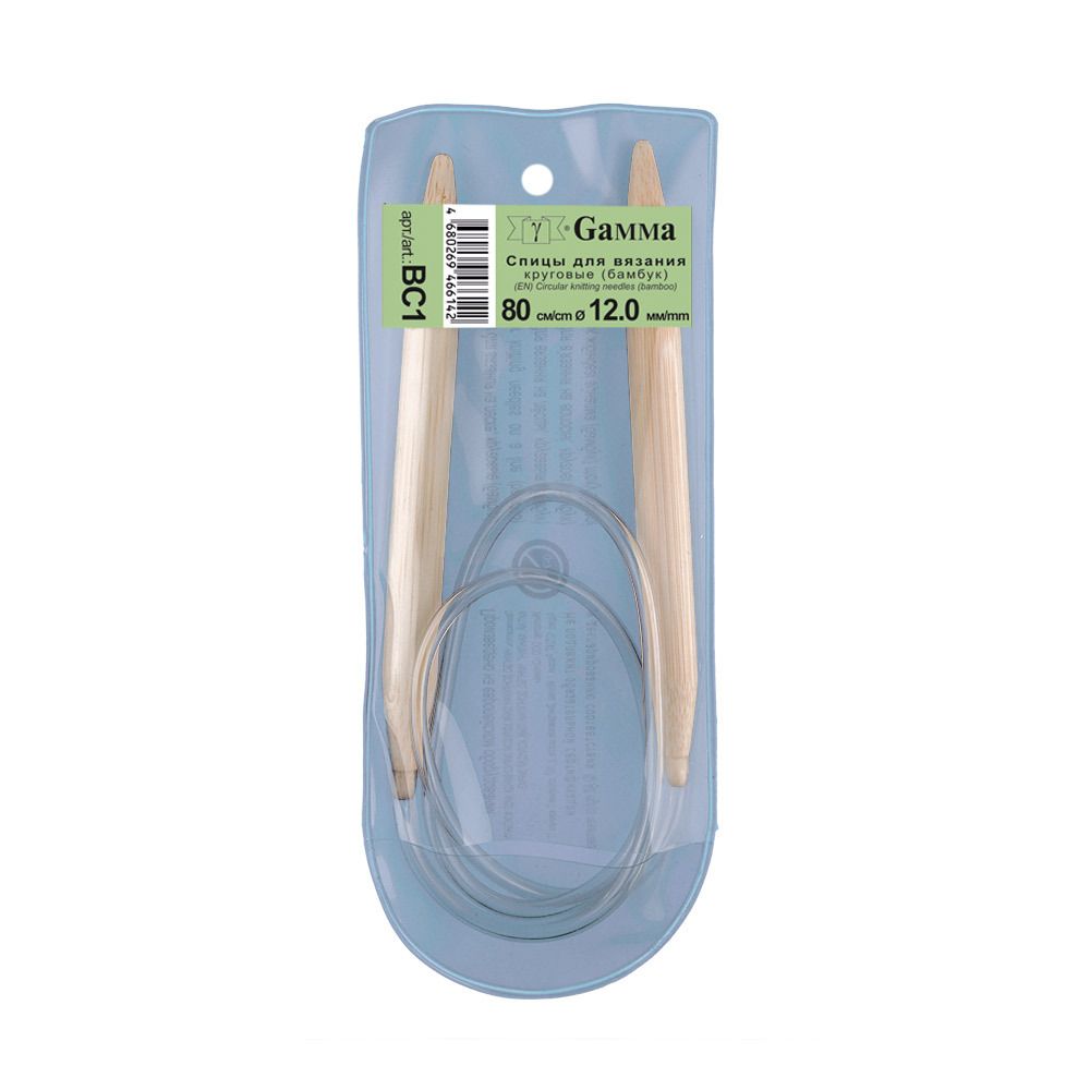 Спицы круговые бамбук ⌀12,0 мм, 80 см, Gamma BC1