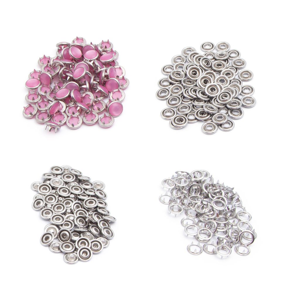 Кнопка рубашечная (джерси) жемчужинка ⌀9.5 мм, ≈72 шт, МЕТАЛЛ, акрил, 133 розовый/никель, NEW STAR