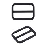 Пряжка регулировочная металл 30 мм (36х27 мм, d-3 мм, литая, черная резина, 4 шт