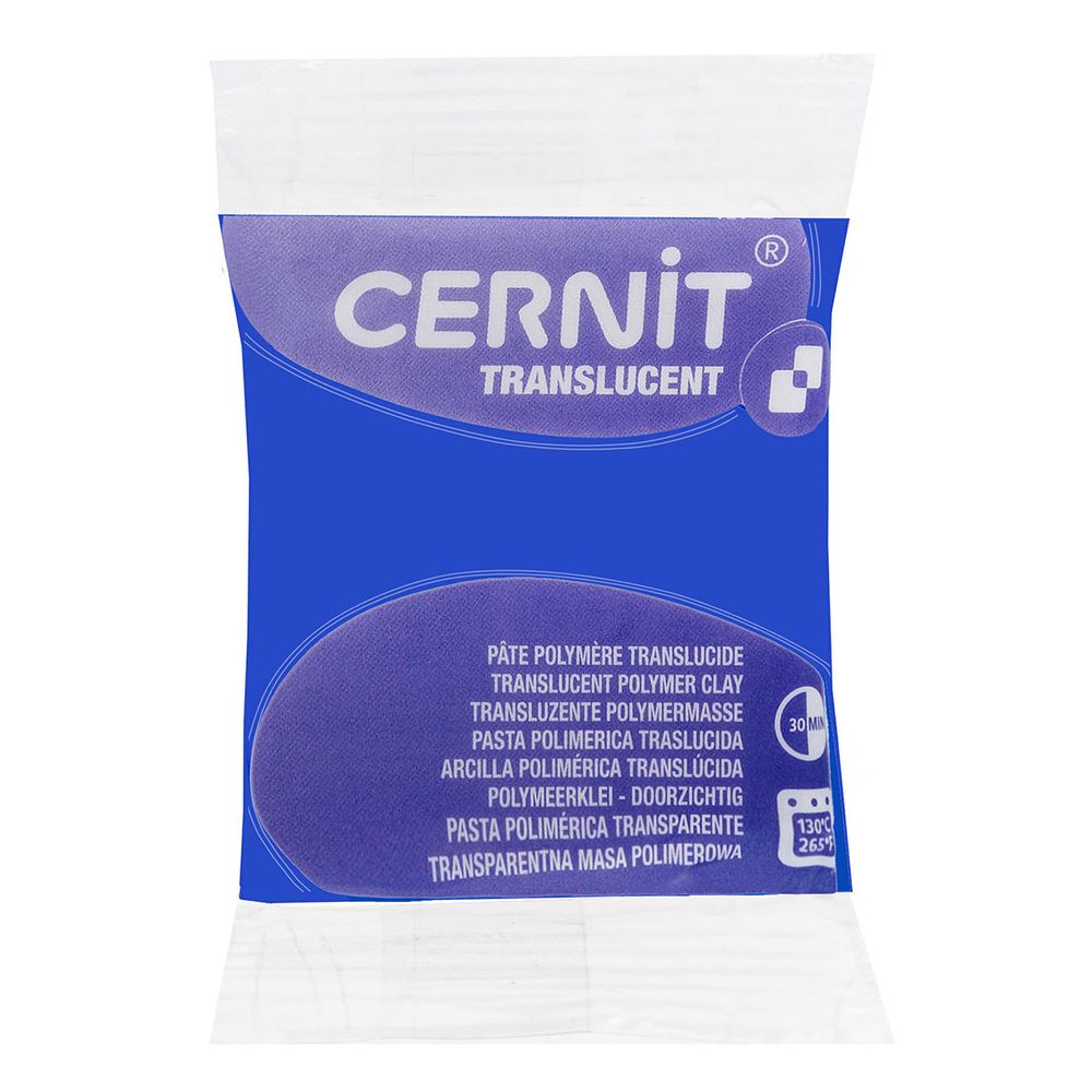 Полимерная глина запекаемая Cernit Translucent прозрачный, 56 г, 275 прозрачный сапфир