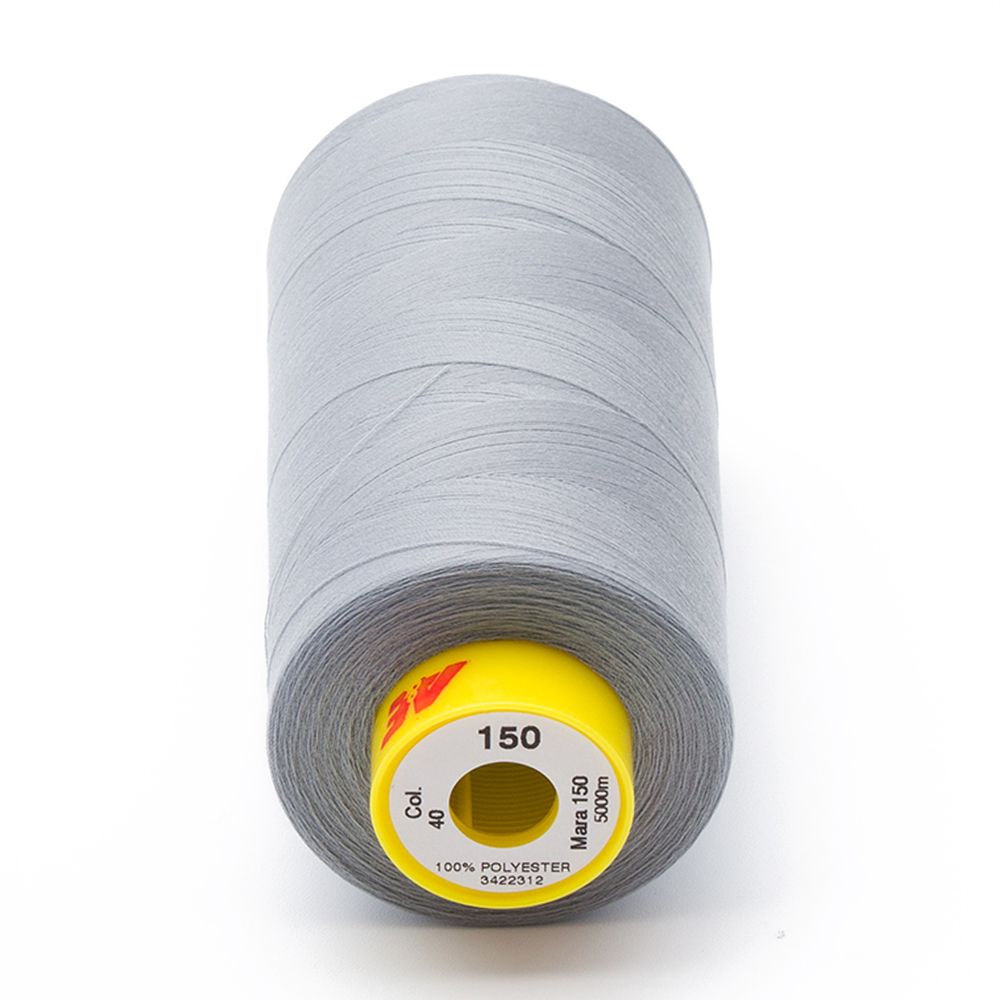 Нитка особо тонкая Gutermann Mara №150 (150/2), 5000 м, 713961, цв. 040 пепельно-серый, 1 катушка