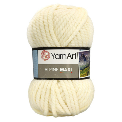 Пряжа YarnArt (ЯрнАрт) Alpine Maxi / уп.2 мот. по 250 г, 105м, 662 молочный