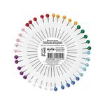 Булавки наметочные ромашка 33 мм, сталь, 12х40 шт, в пластиковой упаковке, ассорти, Blitz P-040