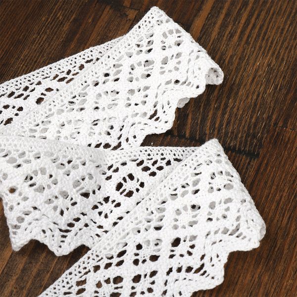 Кружево вязаное (тесьма) 50 мм / 3 метра, хлопок, TR.1003, цв.01 белый, 3 метра, Kruzhevo