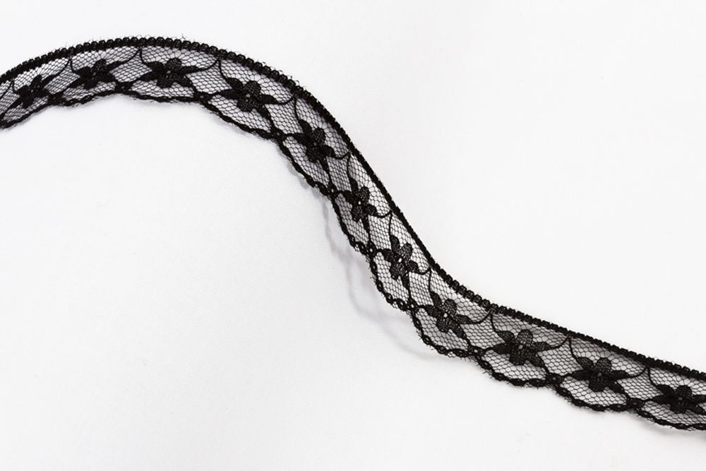 Кружево на сетке 24 мм / 25 м, 325 черный, Blitz LCE-19 Кружево на сетке 24 мм / 25 м, 325 черный, Blitz LCE-19