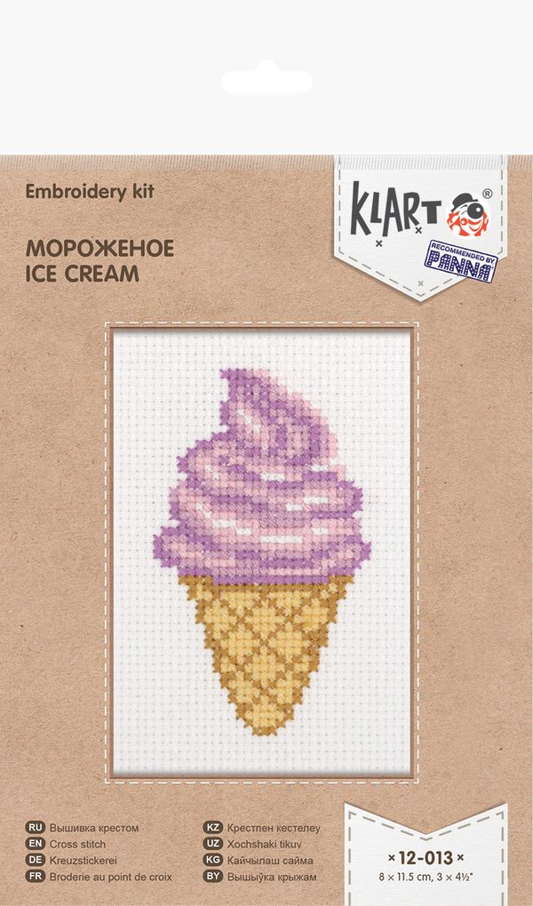 Набор для вышивания нитками Klart, Мороженое