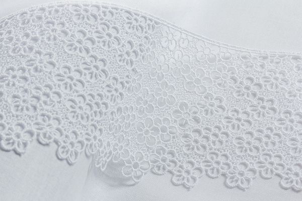 Кружево гипюр (плетёное) 82 мм / 10 м, белый, Gamma GGM-8202