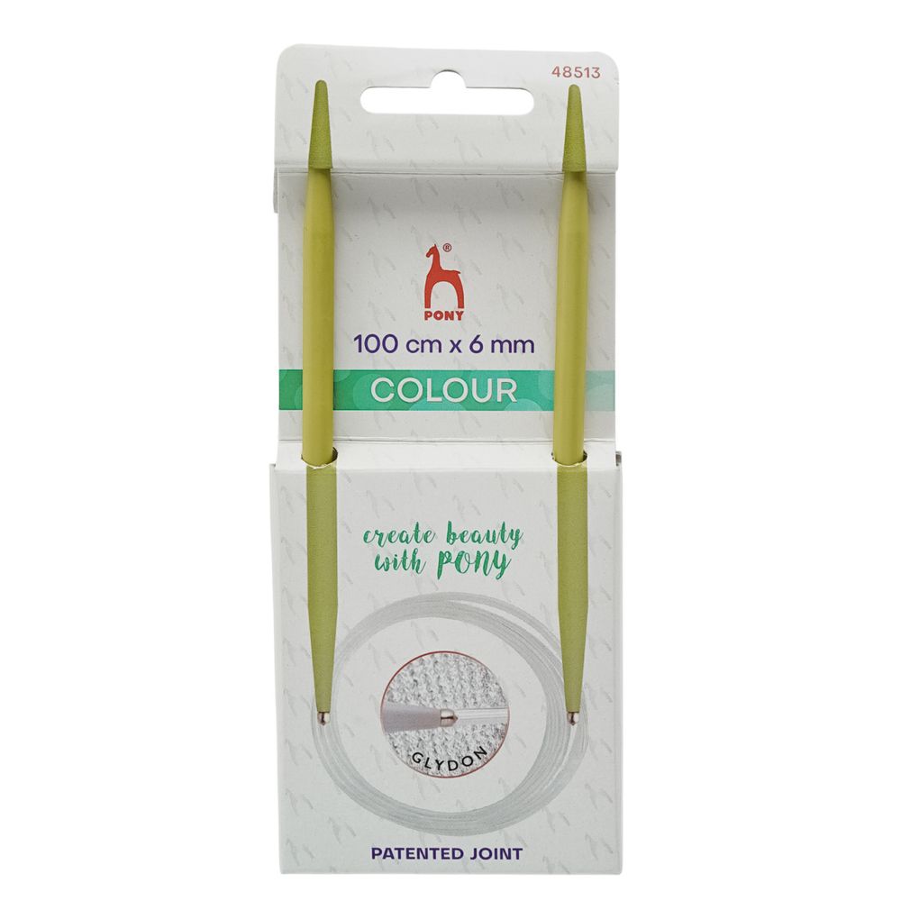 Спицы круговые Pony Colour ⌀6.0 мм, 100 см, алюминий, 48513