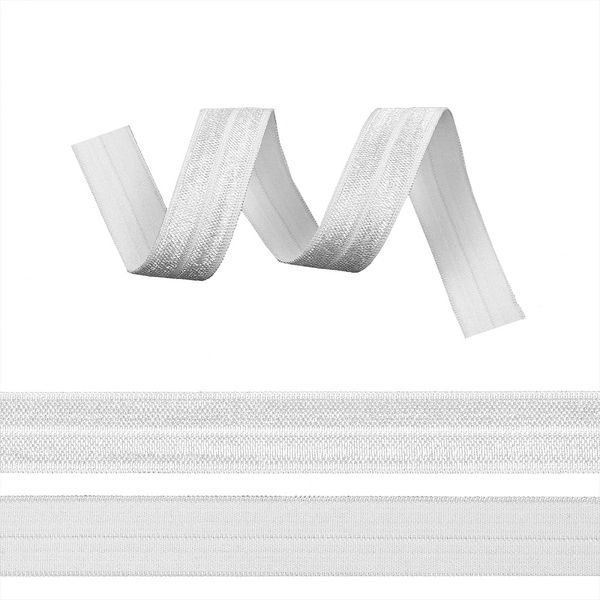 Резинка бельевая (окантовочная) блестящая 15.0 мм / 50 метров, F101 белый