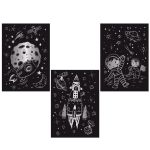 Набор для творчества Гравюра мини Космос (серебро), 10х15 см, 1х3 шт, Hobbius GHPM-07