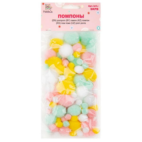 Помпоны Mix 108 шт, 03, Hobbius SKPB