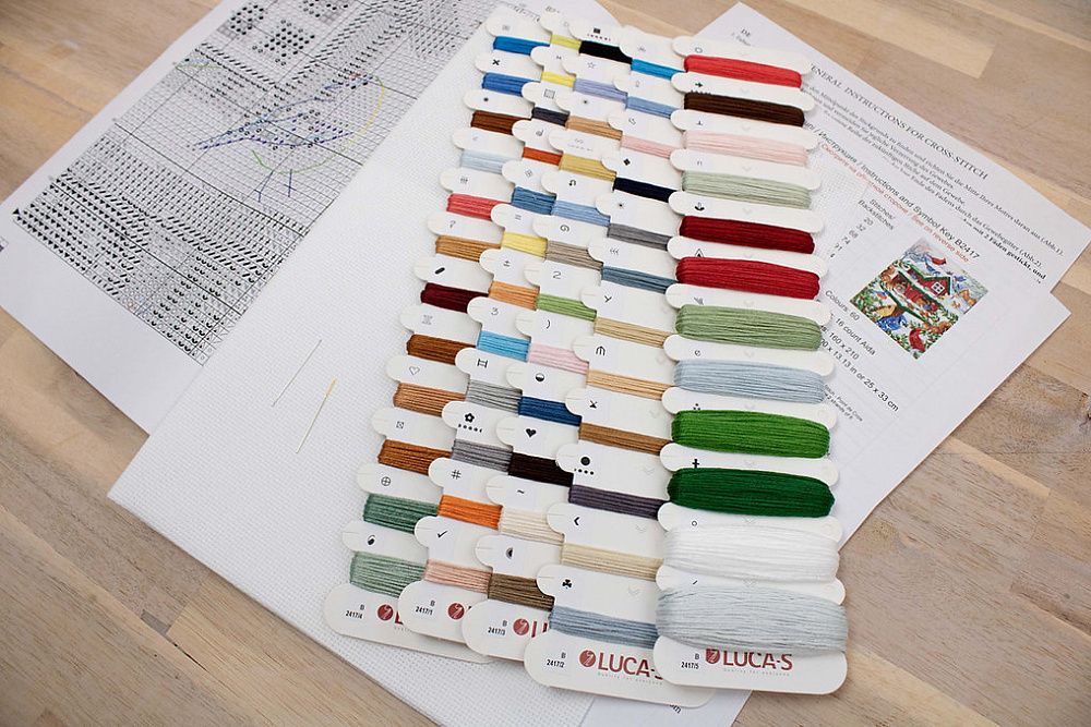 Набор для вышивания нитками Luca-S, Кормушка для птиц 25х33 см