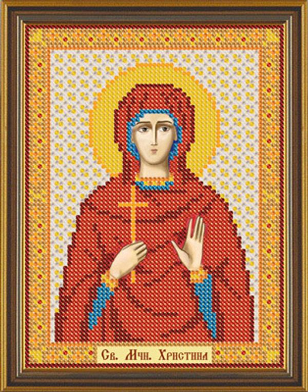 Канва с рисунком для вышивания бисером Нова Слобода, Св. Мц. Кристина (Христина) Тирская, 13х17 см