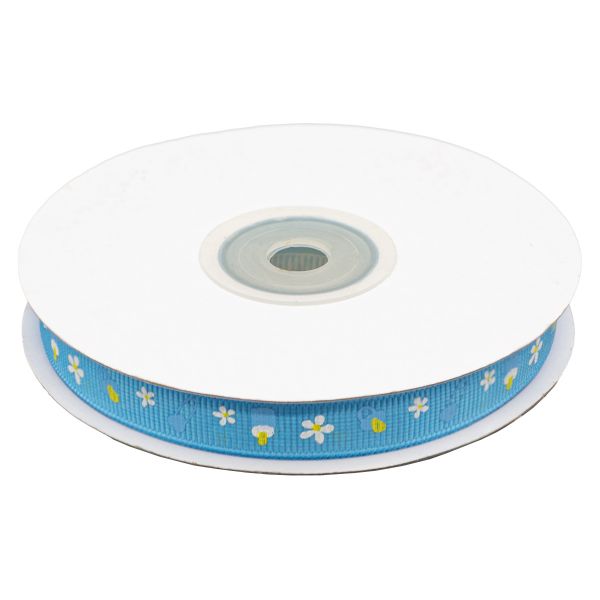 Лента репсовая (в рубчик) Детская, 10мм / 22,5м (голубой)