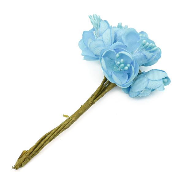 Цветы искусственные декоративные D2x3xH10см, 6 шт, Астра, E12 синий