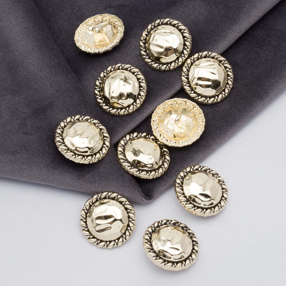 Пуговицы на ножке 36L=23 мм, металл, Gold (золотой), 10 шт, MP01