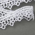 Кружево гипюр (плетёное) 15 мм диз.8GB0731 цв.01 белый, уп.9м, Kruzhevo