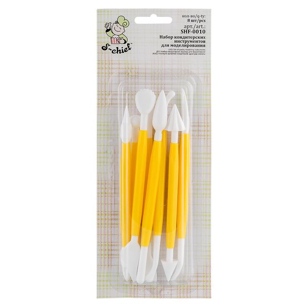 Набор кондитерских инструментов для моделирования SHF-0010, 8 шт, пластиковые, S-Chief SHF-0010