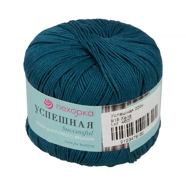 Пряжа Пехорка Успешная / уп.10 мот. по 50 г, 220 м, цв.918 хвоя