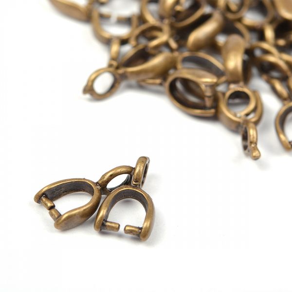 Держатель для бус цв. бронза 9х5 мм, уп.50 шт