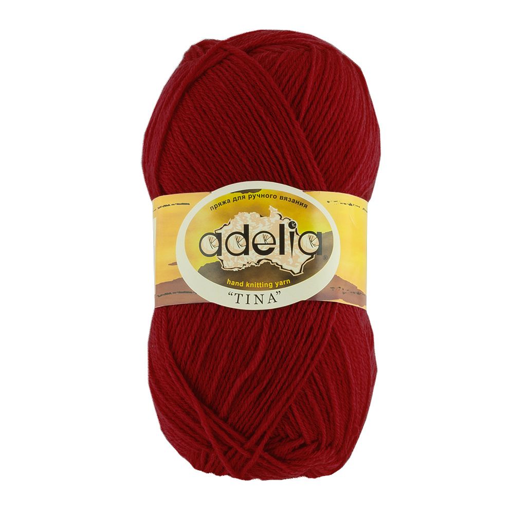 Пряжа Adelia Tina / уп.5 мот. по 100г, 308м, 028 бордовый