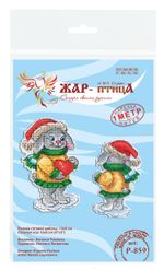 Набор для вышивания нитками МП Студия (Жар-птица), Зайка с сердечком 13х8 см