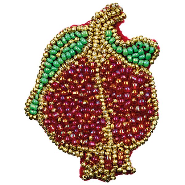 Набор для вышивания бисером Klart, Брошь Гранат, 5х7 см