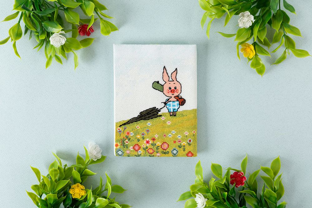 Набор для вышивания нитками Panna, Союзмультфильм. Обложка для паспорта. Винни Пух, 20х13.5 см