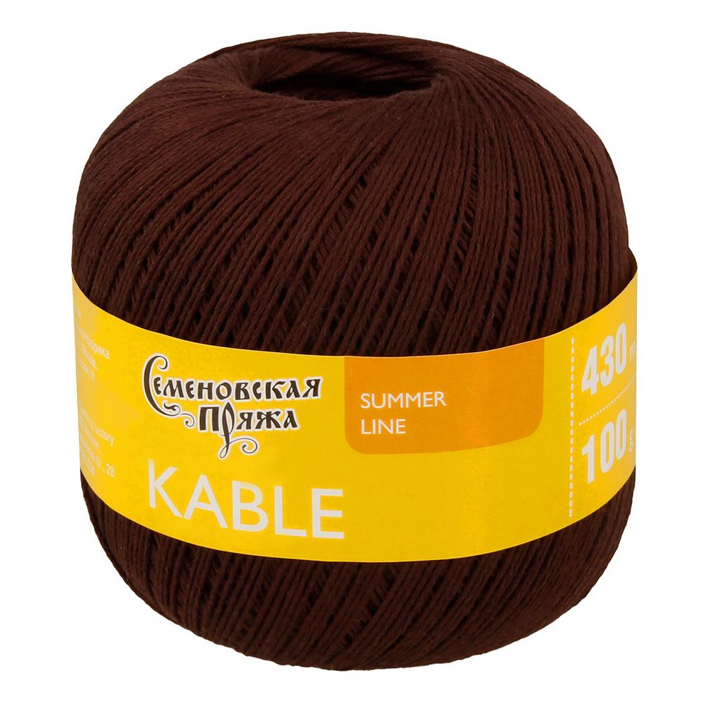 Пряжа Семеновская Kable Кабле / уп.5 мот. по 100г, 430м, 31443 махаг