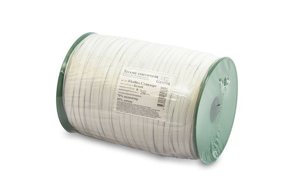 Резинка бельевая (стандартная) Ekoflex 6 мм / 250 метров, белый, Gamma Ekoflex