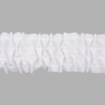 Лента (тесьма) шторная: сборка вафельная (1:3) 80 мм / 50 метров, (2 ряда петель, 4 шнура), C809 белый