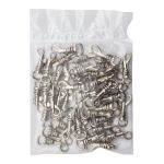 Карабин металл 07 мм (28х11 мм), никель, 40 шт