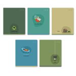 Тетрадь ученическая общая, твин лак, A5 96 л. на скобе 65 г/м², белизна 100% 5 шт линия, 01537 Вопросов нет, Светоч Т208