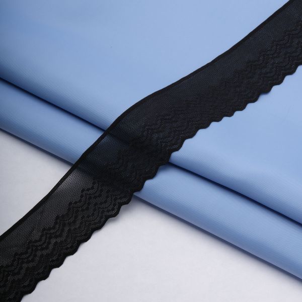 Кружево эластичное (стрейч) 42 мм / 22.86 метра, черный, 3AR2758