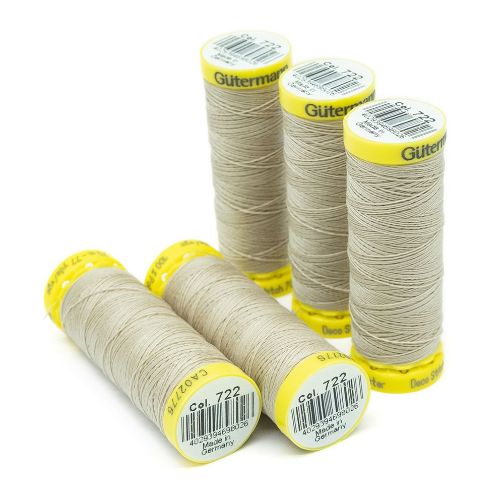 Нитки отделочные Gutermann Deco Stitch 70, 70м, 722 св.бежевый, 5 катушек /TOS/
