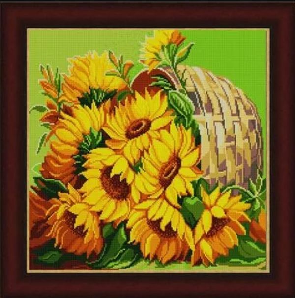 Рисунок для вышивания на ткани (Бисер) Конек арт. 1389 Солнце в корзинке 40х40 см