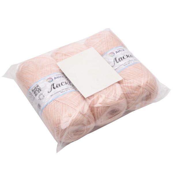 Пряжа Astra Premium (Астра Премиум) Ласка / уп.3 мот. по 100 г, 370 м, 101 персик