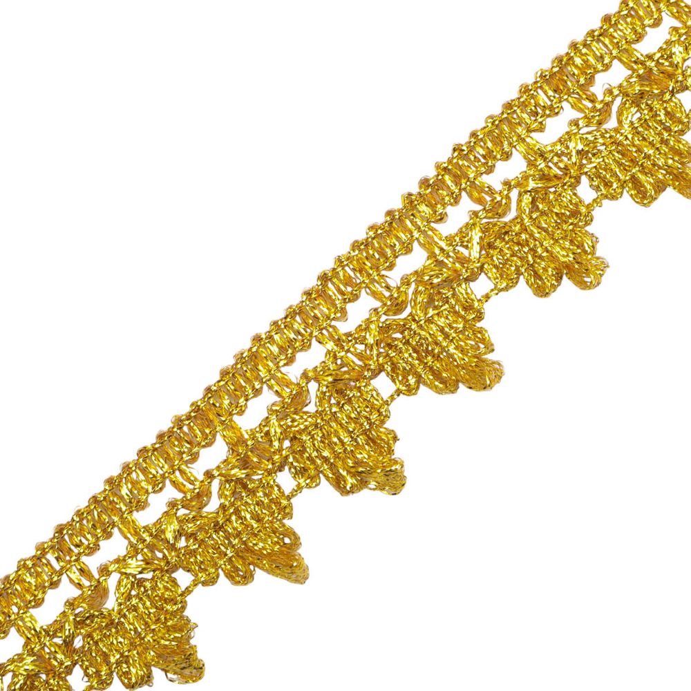 Тесьма отделочная вязаная 32 мм, 10 м, (золото)