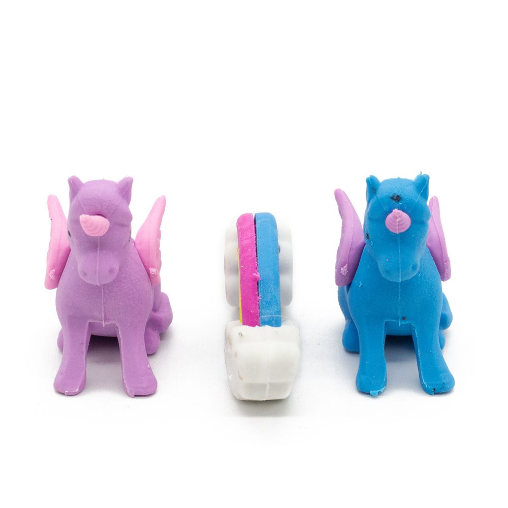 Набор ластиков 3 шт Единорожка, цвет сиренево-голубые, DV-12469