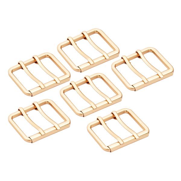 Пряжка прямоугольная 45 мм, с двумя язычками, металл (Gold Золото матовое), МТ_1864, 6 шт
