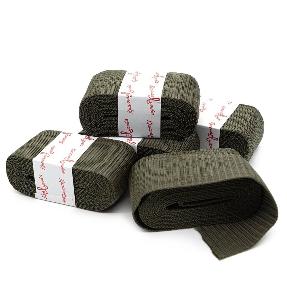 Стропа (ременная лента) 50 мм / 5х2.5 метра, толщ. 1.0 мм, [28 г/пог.м], 100% п/э, 32 хаки