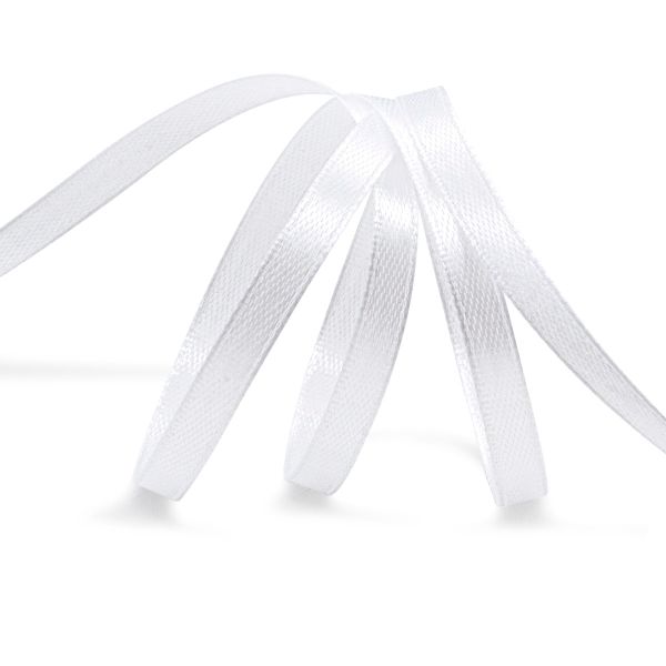 Лента атласная 1-сторонняя 6.0 мм / 22.86±1 метров, 001 белоснежный, Globus