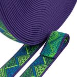 Резинка для подтяжек (помочная) 25.0 мм / 20 метров, жаккардовая, 000200 фиолет./салат./бирюз./зелен, Gamma 16с3893