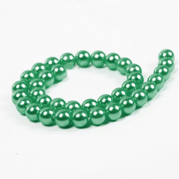 Бусины пластик (перламутр) ⌀12 мм, цв.035 изумруд, уп.500г (530 шт), Magic4Hobby