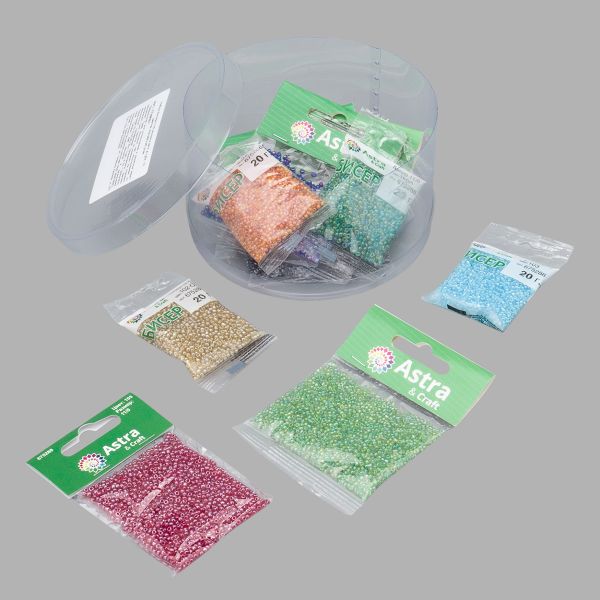 Набор бисера 11/0 ассорти №17 в тубе, 10 цветов, Astra&Craft