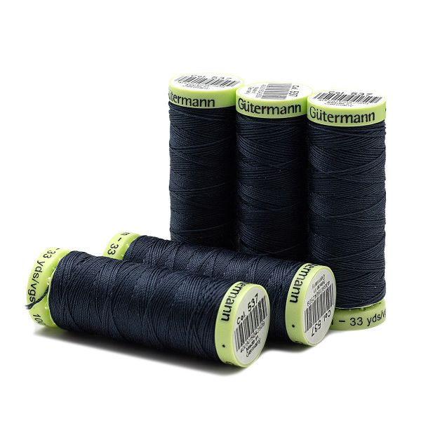 Нитки отделочные Gutermann Top Stitch, 30м, 537 т.серо-синий джинс, 5 катушек