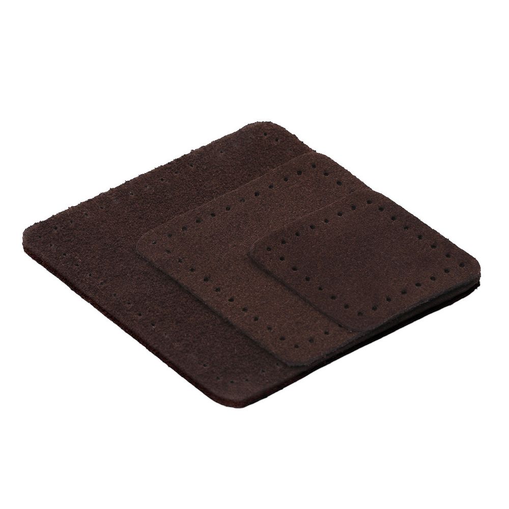 Набор заплаток пришивных из замши, ромб 4х5,6см, 6х8,4см, 8х11,2см, с перфорацией, 3 шт (21 темно-коричневый), 59405