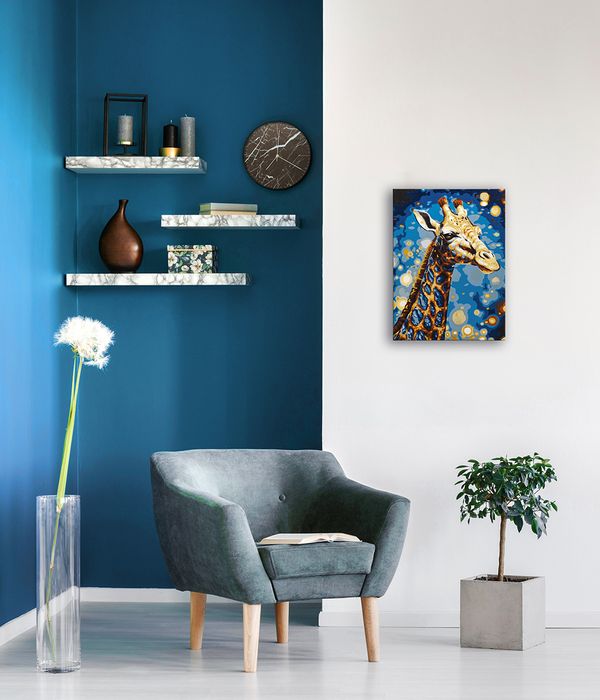 Картина по номерам Фрея PNB/PMZ-239, Золотой жираф, (с краской-металлик) 40х30 см