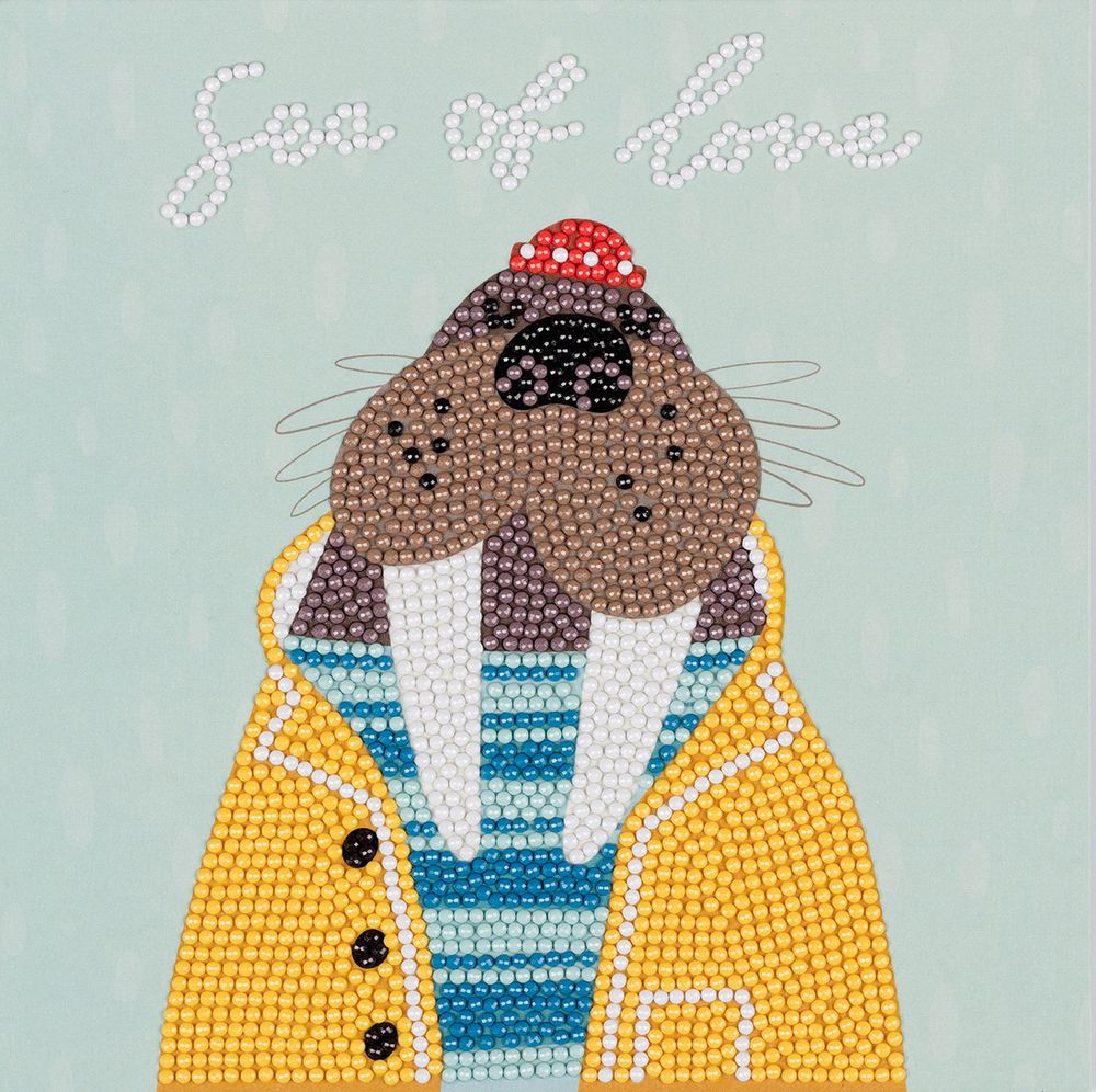 Алмазная (кристальная) мозаика Фрея, постер Морж, 20х20 см